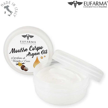 Mousse Crema Corpo Olio Argan Aftershave Rigenerante Nutriente Eufarma 200ml