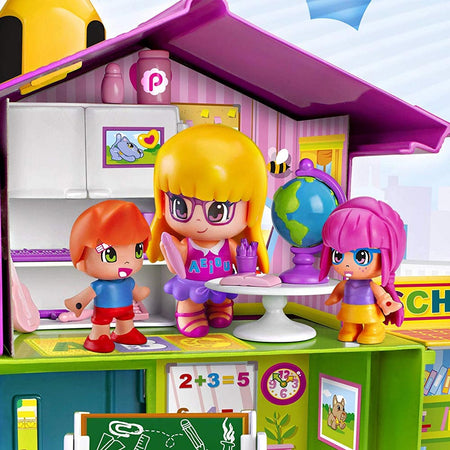 Playset Scuola Pinypon Mix Max con 3 Bambole Personaggi e Accessori Gioco