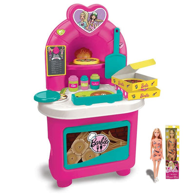 Barbie Playset Pizzeria Giocattolo Bambini con Pizze Accessori Gioco e Bambola