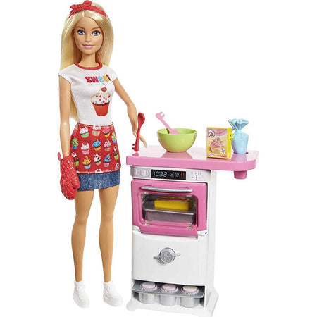 Barbie Playset Giocattolo Pasticceria con Bambola Bionda Forno Accessori Cucina