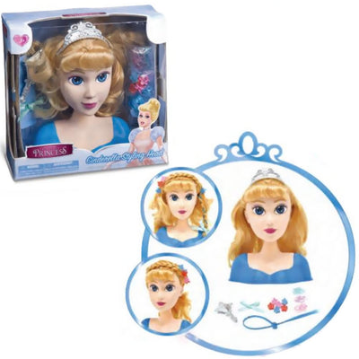 Bambola Princess Cenerentola Testa Da Acconciare Con Accessori Grandi Giochi