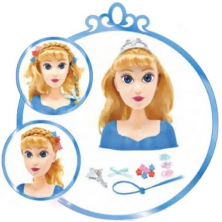 Bambola Princess Cenerentola Testa Da Acconciare Con Accessori Grandi Giochi