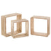 Set 3 Mensole da Parete Moderne Design Cubo Mensola Scaffale in Legno MDF Beige