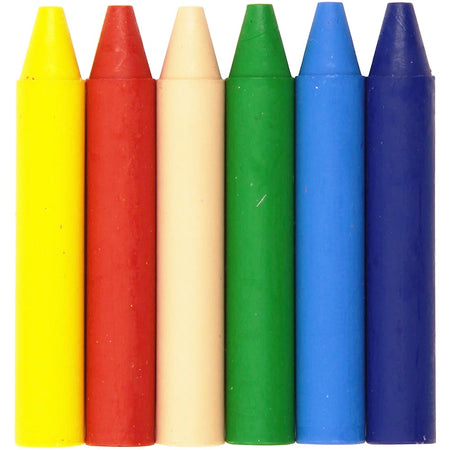 Confezione 6 Pastelli a Cera Colori Assortiti Disegno Scuola Casa Lavabili