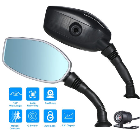 COPPIA SPECCHIETTI MOTO 2.4" DVR CAMERA SPECCHIETTO CAMERA RETROVISORE FRONTALE Auto e Moto/Parti per auto/Luci lampadine e indicatori/Blocchi illuminazione e componenti/Blocchi luci antinebbia Trade Shop italia - Napoli, Commerciovirtuoso.it