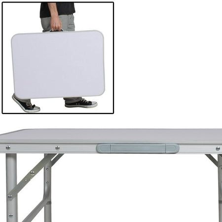 Tavolino Pieghevole con Struttura in Alluminio 75x55x60 Ideale per Campeggio