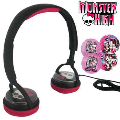 Cuffie Monster High per MP3 CD AUDIO con Adesivi Personalizzati Jack 3,5mm