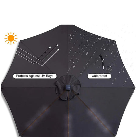 Ombrellone Giardino 3mt con Luce LED Solare Palo Centrale con Carrucola Grigio