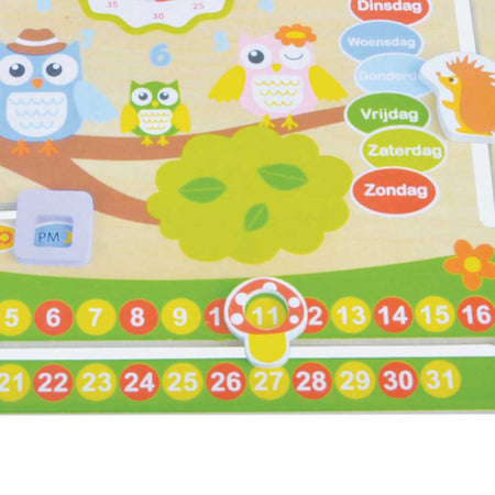 Calendario Orologio Giocattolo per Bambini Gufetti in Legno Giochi Educativi