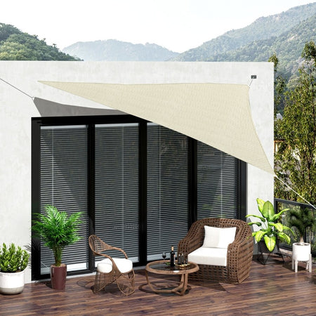 Tenda Da Sole Triangolare A Vela, Protezione Uv, Resistenza Acqua E Hdpe, Giardino E Campeggio, Bianco Crema, 3x3x3m Giardino e giardinaggio/Arredamento da giardino e accessori/Ombrelloni tende e tettucci parasole/Tende da veranda And Home - Acerra, Commerciovirtuoso.it