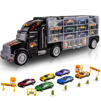 Camion Bisarca Porta Auto con 6 Macchinine incluse e Accessori Gioco bambini