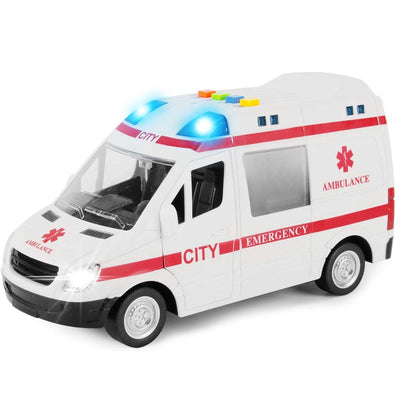 Ambulanza Giocattolo Bambini con Movimento a Frizione Sirena Luci e Suoni