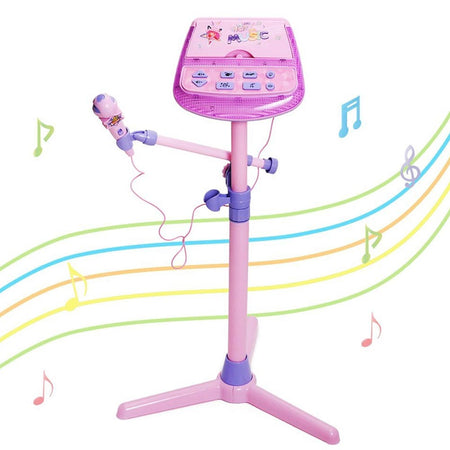 Microfono Karaoke Giocattolo Bambini con Attacco MP3 Smartphone Asta Regolabile