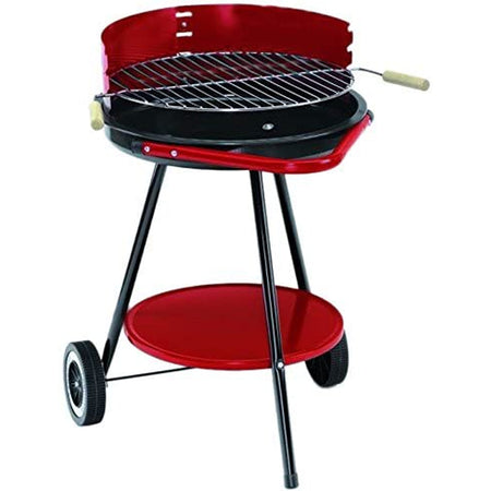 Barbecue a Carbone Carbonella BBQ Grill in Metallo 4 livelli con Ruote 48cm