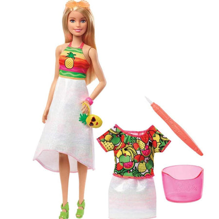 Barbie Fashionistas Bambola Crayola Surprise Fruttata con Pennello e 2 Abiti H2O