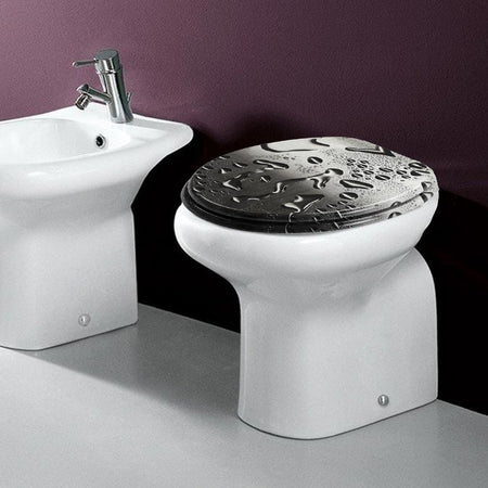Copriwater Universale con Stampa Effetto Bagnato Copri Tavoletta WC Bagno Legno