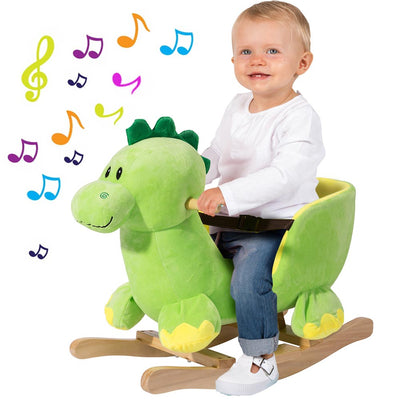 Dinosauro a Dondolo Cavalcabile Peluche Giocattolo Bambini con Effetti Sonori
