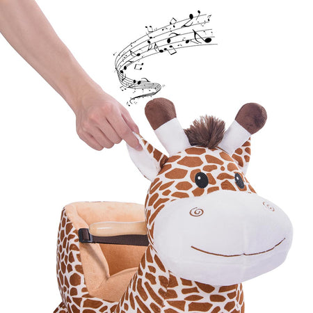 Giraffa a Dondolo Cavalcabile Peluche Giocattolo Bambini con Effetti Sonori