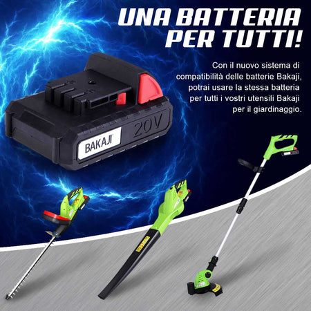 Tagliasiepi Elettrico a Batteria Litio 20V Sega Tagliabordi Decespugliatore