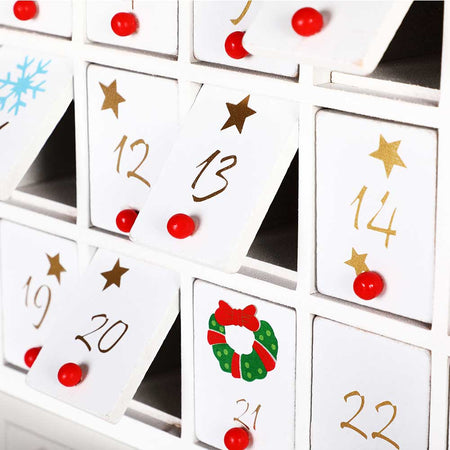 Calendario dell' Avvento Trenino Natalizio di Babbo Natale in Legno 24 Cassetti