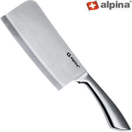 Mannaia Macellaio 31 cm Coltello per carne da cucina Acciaio Inox Alpina Silver