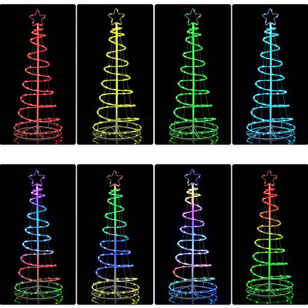 Albero di Natale Luminoso 100 Luci a Led Spirale per Interno ed Esterno 150 CM