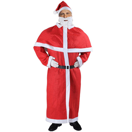 Costume Completo Babbo Natale per Adulti Uomo Travestimento Resistente e Comodo