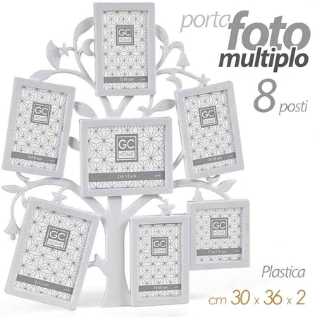 Albero Porta Foto Cornice in Plastica Decorazioni Fotografie Colore Bianco