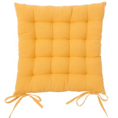 Cuscino Sedia in Tessuto Trapuntato Imbottito 40x40 con Laccetti Colore Arancio