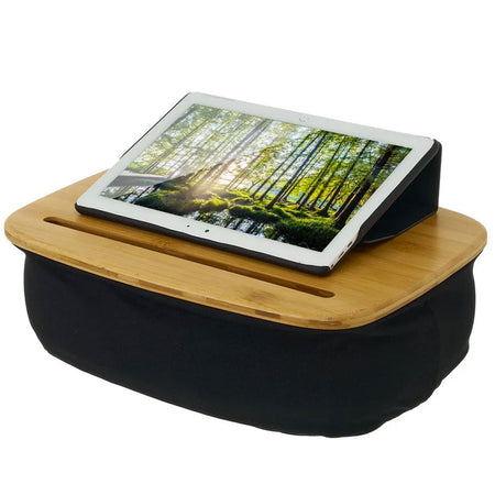 Vassoio Colazione Letto con Cuscino Tavolino Divano Porta PC Tablet Legno Bamboo