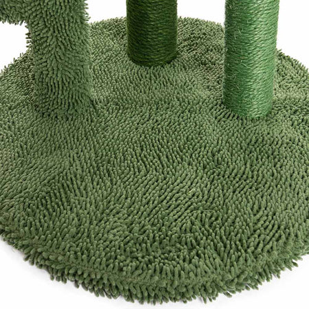 Tiragraffi Graffiatoio Forma 3 Cactus per Gatti Verde con Pallina 34 x 59 cm