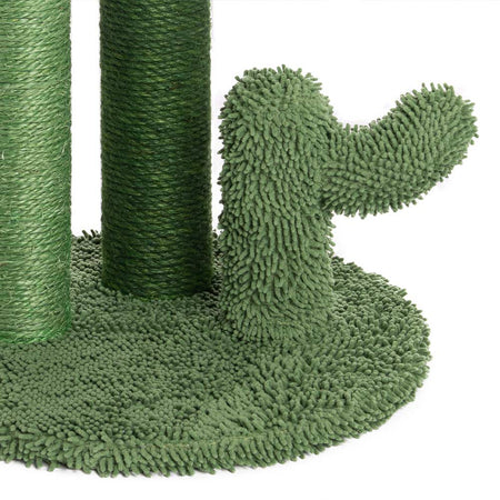 Tiragraffi Graffiatoio Forma 3 Cactus per Gatti Verde con Pallina 44 x 72 cm