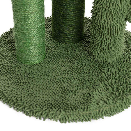 Tiragraffi Graffiatoio Forma 3 Cactus per Gatti Verde con Pallina 44 x 72 cm