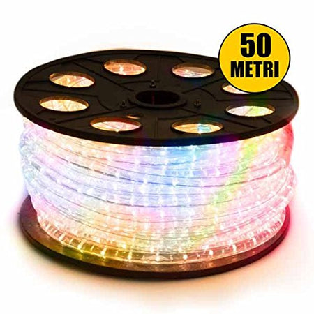 Tubo Luminoso 900 LED - 50 MT Multicolor USO ESTERNO Controller 8 Giochi LUCE