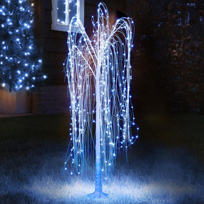 Albero di Natale Pendente Luminoso 180cm con 360 Luci LED Bianco Freddo Esterno