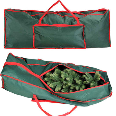 Custodia Sacco Porta Albero di Natale in Tessuto Resistente Capiente Verde Tasca
