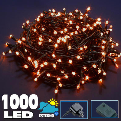 Catena Luminosa 1000 LED Luci Albero Natale Lucciole Bianco Caldo Esterno 24V