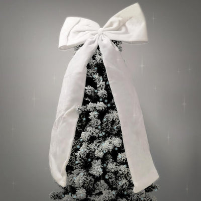 Fiocco Natalizio Puntale Fuoriporta per Porta Natale Decorazione Colore Bianco