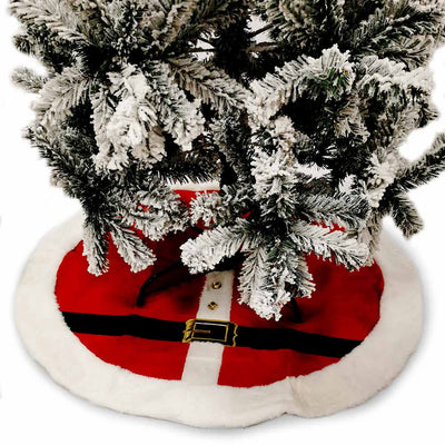Tappeto Gonna Copertura Base Albero di Natale Natalizio Rosso e Bianco 90 cm
