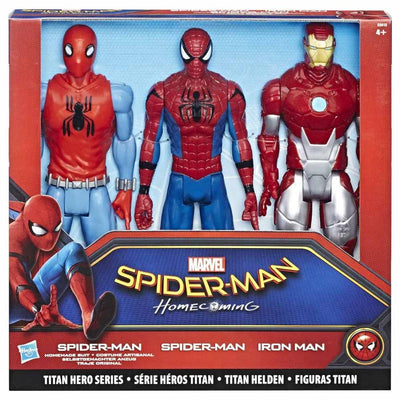 Spider-Man Set 3 Personaggi Spiderman e Iron Man Giocattolo HomeComing Hasbro