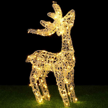 Renna Natalizia Luminosa per Esterno 120 LED Bianco Caldo Addobbi 3D Natale