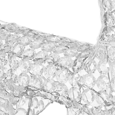 Renna Natalizia Luminosa 3D in Cristalli Acrilici 200 LED Bianco Caldo H. 90 cm