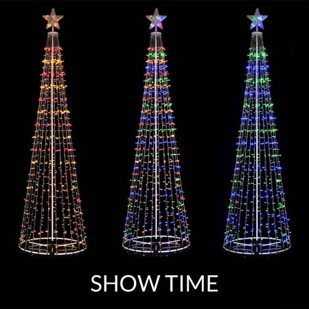 Albero Natale Luminoso Colore RGB Multicolor 753 LED 280cm Decorazione Esterno