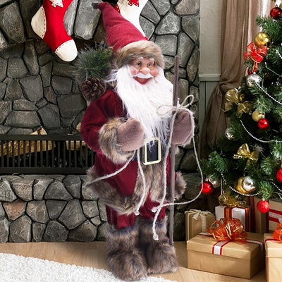 Babbo Natale Nordico 40cm in Plastica Vestiti in Tessuto Decorazione Natalizia