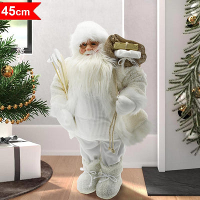 Babbo Natale Classico 45cm in Plastica Vestiti in Tessuto Decorazione Natalizia