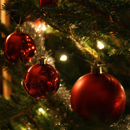 Confezione 54 Palline Di Natale Colore Rosso Diametro 6 Cm Addobbo Natalizio