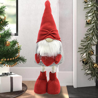 Gnomo Folletto Babbo Natale con Cuore Colore Rosso Decorazione Natalizia 125 cm