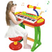 Pianola Giocattolo per Bambini Tastiera 31 Tasti Microfono Supporto e Sgabello