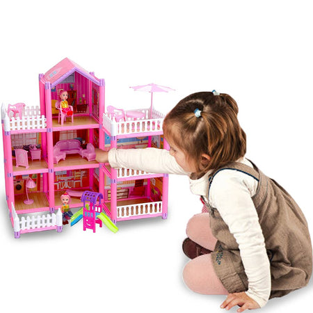Casa delle Bambole con Mobili 7 Stanze Bambini Gioco Giocattolo con Accessori
