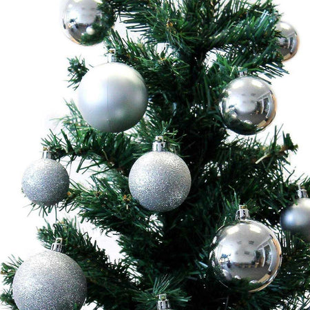 Palle Di Natale Set 70 Pezzi Argento Diverse Misure Decorazioni Albero Natale